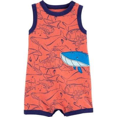 CARTER'S Overal letní Orange Whale kluk