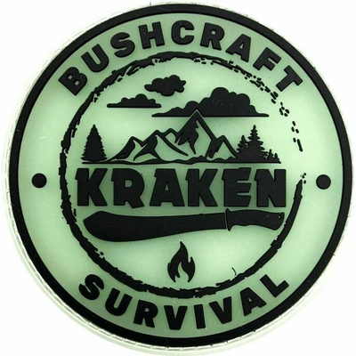 JUBÖ Nášivka KRAKEN Bushcraft & Survival ø8 cm fluorescentní – velcro