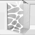 Mexen Kioto душ кабина Walk-in 140 x 200 см, бяла вълна 8 мм, черна - 800-140-101-70-97 (800-140-101-70-97)
