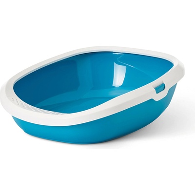 SAVIC Gizmo M - Котешка тоалетна , синьо с бял борд - 44 х 35.5 х 12.5 см