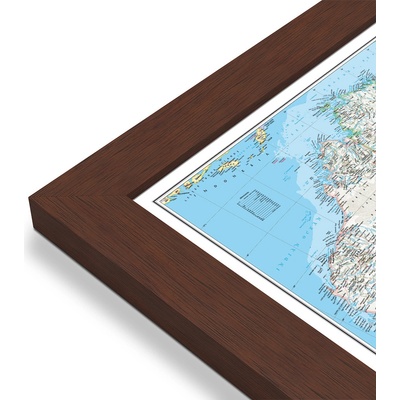 National Geographic Austrálie - nástěnná mapa Classic 75 x 70 cm Varianta: mapa v dřevěném rámu, Provedení: Pegi višeň