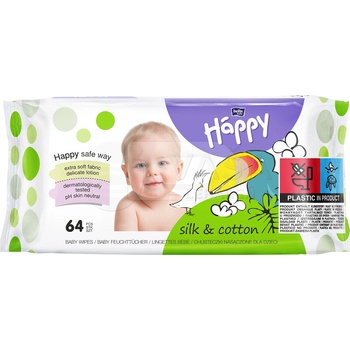 Bella Happy Baby čistiace utierky Hodváb a Bavlna 64 ks