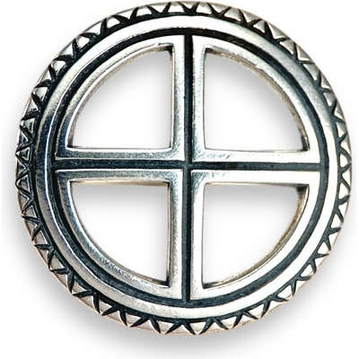 Drakkaria SLUNEČNÍ KŘÍŽ stříbrná brož P10923