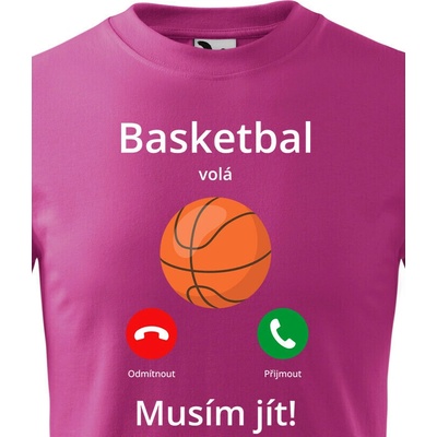 Dětské tričko Basketbal volá Musím jít! PurpurováCanvas Dětské tričko Bezvatriko.cz 2364