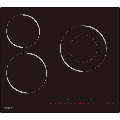 TESLA Стъклокерамичен плот за вграждане Tesla HV6300MB, 5700W, 9 степени, Таймер, Индикатор за гореща повърхност, Защита от деца, Черен (HV6300MB)