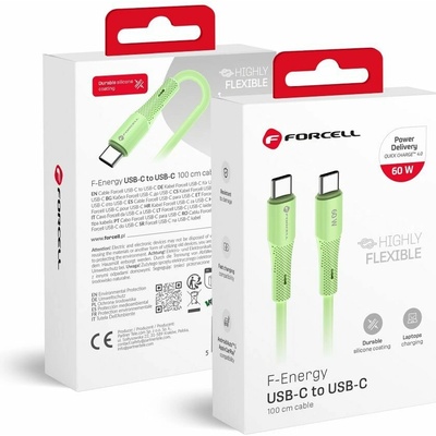 Forcell C344 typ C typ C QC4.0 PD 3A 60W 1m zelený