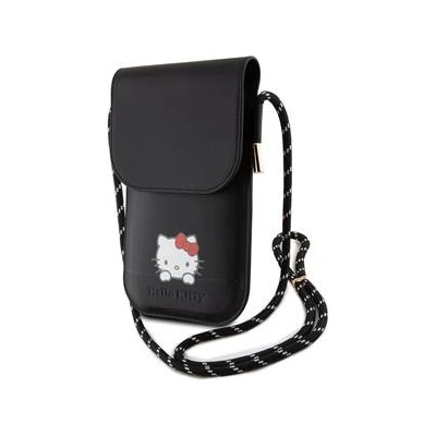 Hello Kitty PU Daydreaming Logo Leather Wallet Phone Bag, čierne