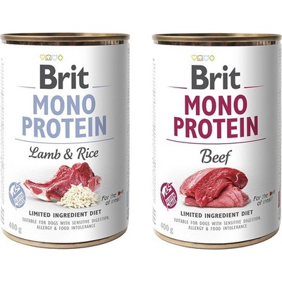 Brit Mono Protein Lamb & Rice 6 x 400 g a Brit Mono Protein Beef 6 x 400 g