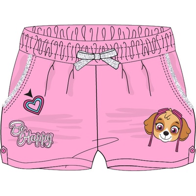 Paw patrol šortky TLAPKOVÁ PATROLA dívčí růžové bavlna Růžová