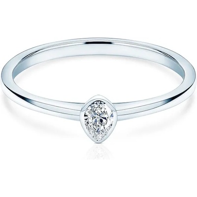 SAVICKI Годежен пръстен Pure: бяло злато, диамант с шлифовка