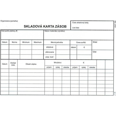 Igaz 046 Skladová karta A5