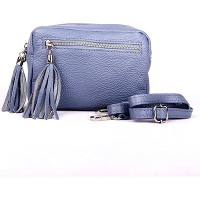 Vera Pelle malá kožená crossbody kabelka no. 76 džínově modrá
