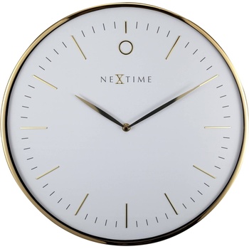 NeXtime Стенен часовник Glamour бял и златен (3235WI)