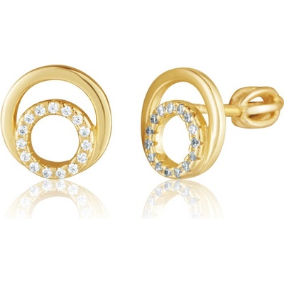 JVD Pozlátené strieborné náušnice so zirkónmi SVLE1563XH2GOSR