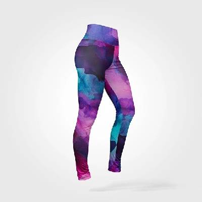 Takoy Střihový panel na legíny Slim fit abstrakt 2, plavkovina-NS-16050