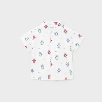 Image 1 of MAYORAL Риза къс ръкав принт бяло-диня за бебе момче Mayoral с цветни апликации