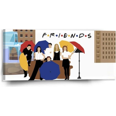 Sablio Obraz Seriál přátelé FRIENDS Gauč u fontány - 110x50 cm