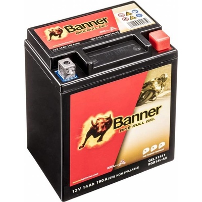 Baterie gelová 12V, YTX14AHL-BS/YB14L-A2, 14Ah, 190A, BANNER Bike Bull GEL 134x89x166