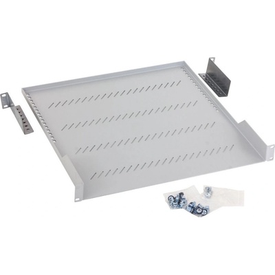 TRITON Police s perforací 19", 1U/450mm, nosnost 40kg, šedá, RAC-UP-450-A1