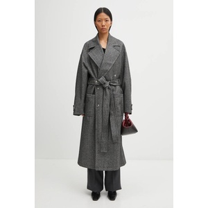Fiorucci Палто с вълна Herringbone Maxi (W25FWOCO001PL01GY01)