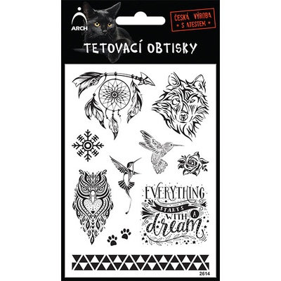 Tetovací obtisky černé, dočasné - Lapač snů