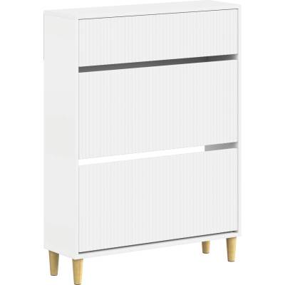 vidaXL Шкаф за обувки ARNHEM 78 x 24 x 103 см Инженерна дървесина Бяло (896655)