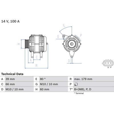 Alternátor BOSCH 0 986 083 970 (0986083970)
