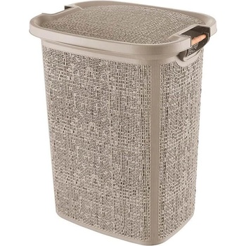 Кош за мръсно пране Tuffex Woow Pattern с дървени дръжки 60 LT - беж (103431/3)