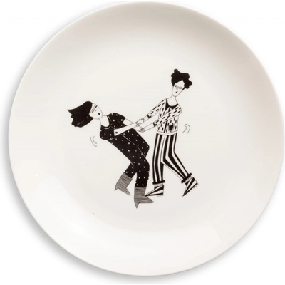Helen b Porcelánový talíř Meet me at the dance floor 23 cm bílá barva porcelán