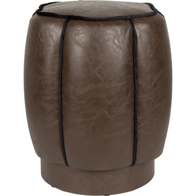 Dutchbone Puf Donna 40 cm kožený tmavě hnědý