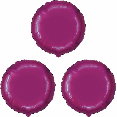 FLEXMETAL Balón fóliový okrúhly, metalický tmavoružový fuksia , 45 cm