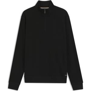 HUGO BOSS Поларена блуза Boss Mens Structure 1/4-Zip Cotton Fleece Top - Black