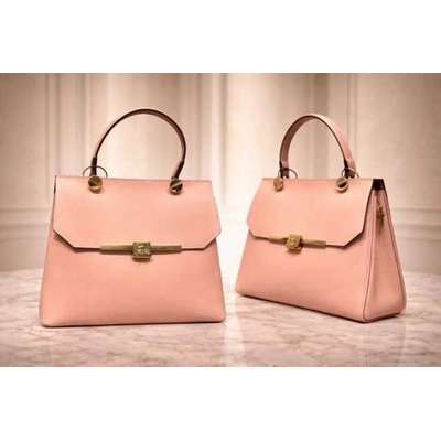Max Original Leather Dámska kožená kabelka pink