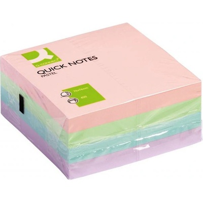 Q-CONNECT Bloček kocka Q-CONNECT 76x76mm 400l pastelová (QC001347)