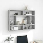 vidaXL Стенен рафт, бетонно сив, 75x16x55 см, инженерно дърво (803006)