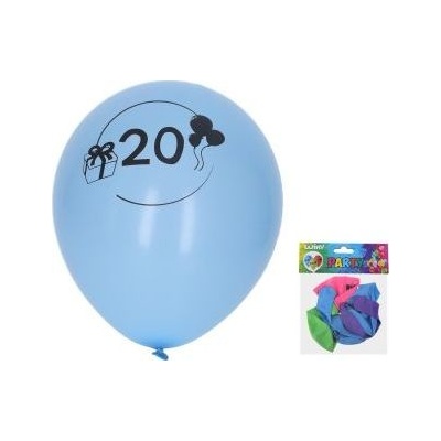 Wiky Nafukovací balón 30 cm sada 5 balónov s číslom 20