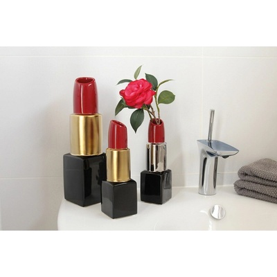 Gilde Gilde Keramická zlatá váza "Lipstick" "Milano"