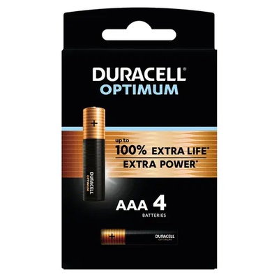 Duracell Алкална батерия duracell optimum mx2400 lr03 aaa /4 бр. в блистер/ 1.5v (dur-ba-lr03-optimum)