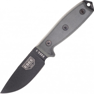 ESEE Knives Model 3 černá čepel, šedá rukojeť 3P-MB-B