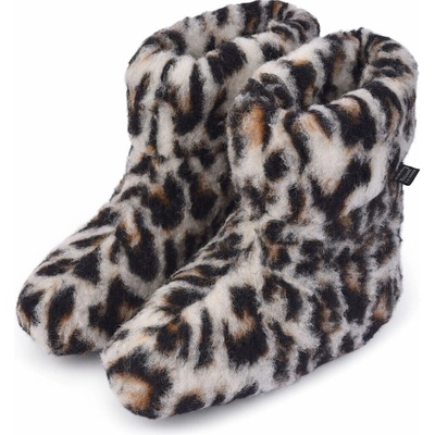 Vlnka TV papuče z Merino vlny leopard
