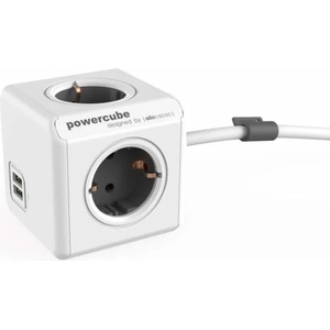allocacoc PowerCube Extended 4 Plug + 2 USB 3 m (1404/1407)