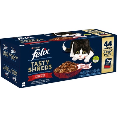 Felix Tasty Shreds rozmanitosť farmárskych chutí 44 x 80 g