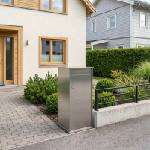 vidaXL Пощенска кутия Сребристо 50 x 52 x 100 cm Поцинкована стомана (8012584)