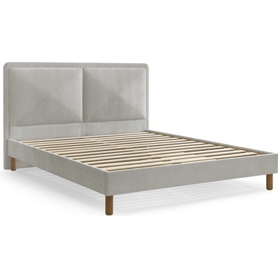 Bobochic Сиво тапицирано двойно легло 180x200 cm тапицирано с включена подматрачна рамка Mara - Bobochic Paris (8834)