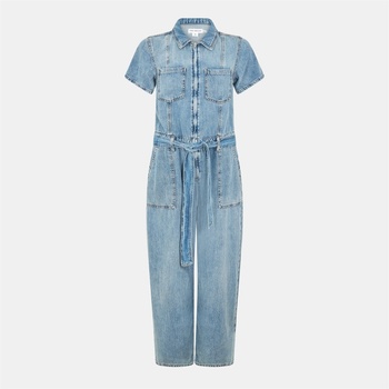 Good american Women's Linen Lightweight Jumpsuit - indigo786