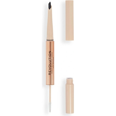 Makeup Revolution Fluffy Brow Filter Duo obojstranná ceruzka na obočie pre fixáciu a tvar Ash Brown 0,12 g