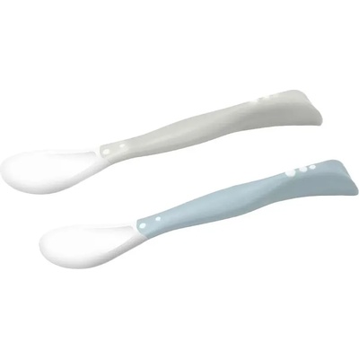 Babyono Комплект лъжички за бебета Babyono - 2 броя, сива и светлосиня (5901435413364)