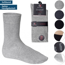 Footstar pánske 3 páry bavlnených ponožiek s voľným lemom Šedý MIX