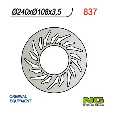 NG přední brzdový kotouč YAMAHA DT 50R 03-08, XT 125R 05-08, MBK 50X-LIMIT 03-05 (240X108X3,5) (6X6,5mm) – Hledejceny.cz