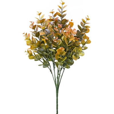 ZELEŇ EUCALYPTUS DROBNÝ ZELENO-RUŽOVÝ METAL 38cm